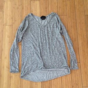 Harlowe and Graham Speckled Gray Tunic Sweater